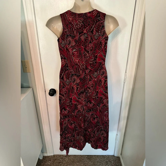 Vintage Red Paisley Y2K Kathie Lee Collection Dress size Medium 8/10 #1334 - Picture 10 of 11
